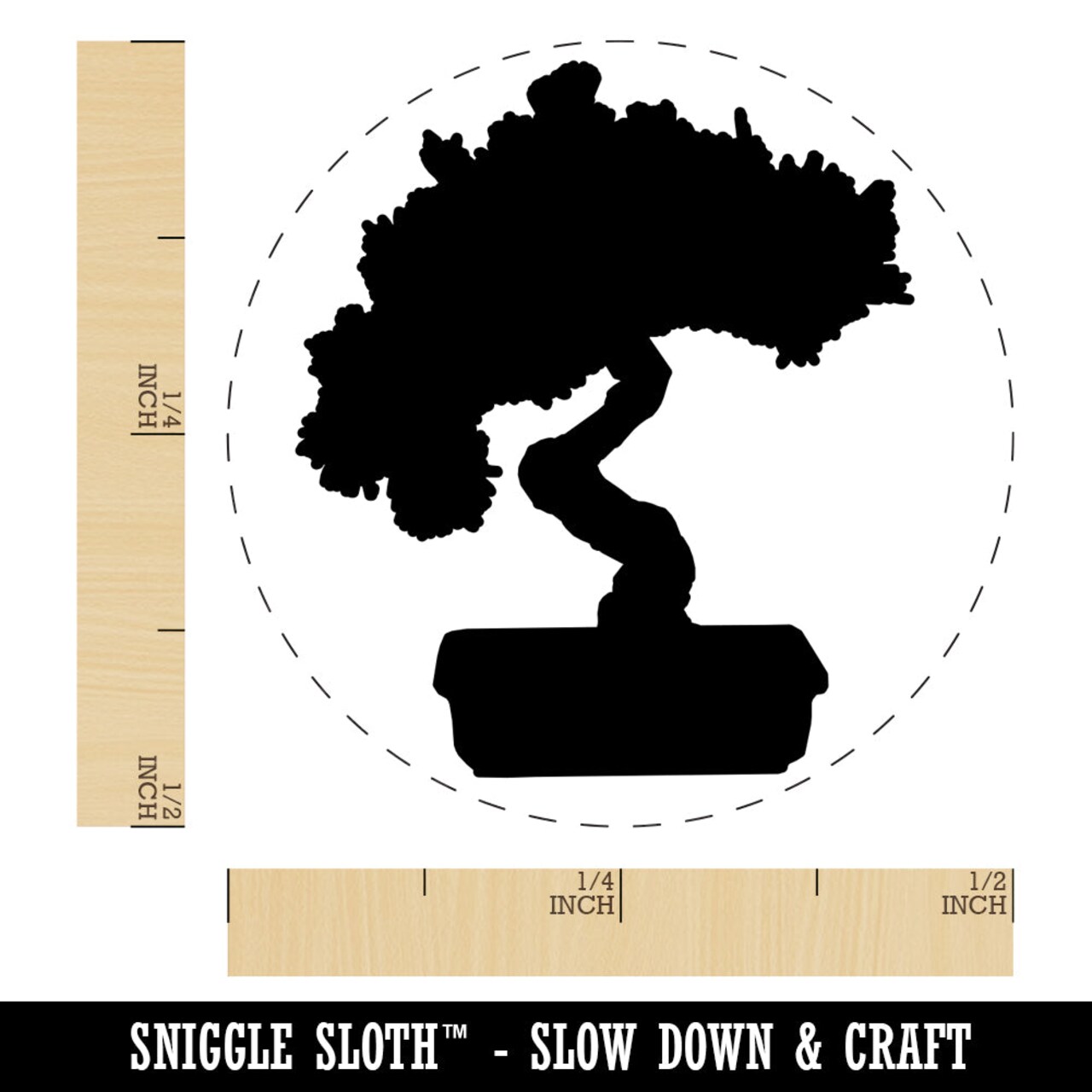 Bonsai Tree Solid Self-Inking Rubber Stamp for Stamping Crafting Planners